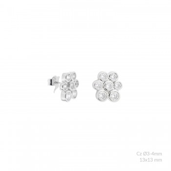 Silver earrings with cubic...