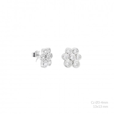 Silver earrings with cubic zirconium