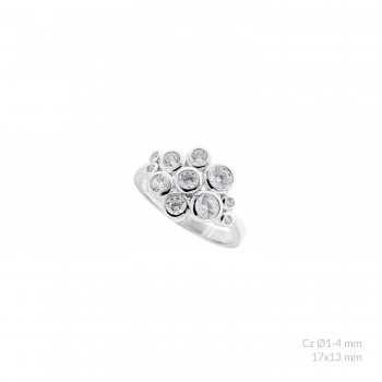 Silver ring with cubic...