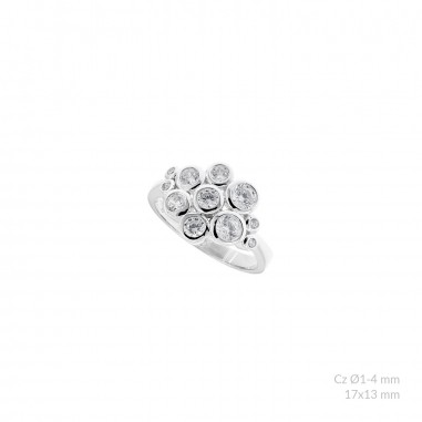 Silver ring with cubic zirconium