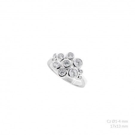 Silver ring with cubic zirconium