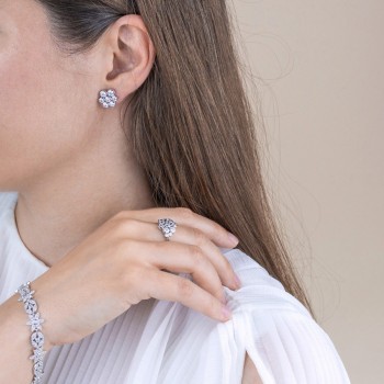 Silver earrings with cubic... 2