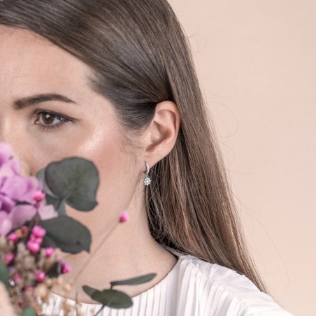 Silver earrings with cubic zirconium