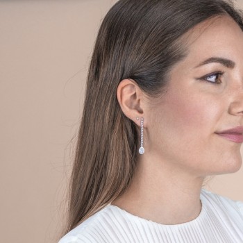 Silver earrings with cubic... 2