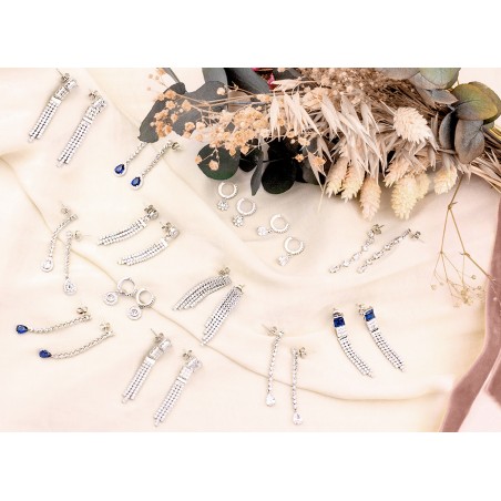 Silver earrings with cubic zirconium