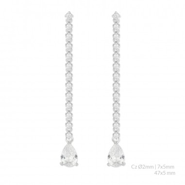 Silver earrings with cubic zirconium