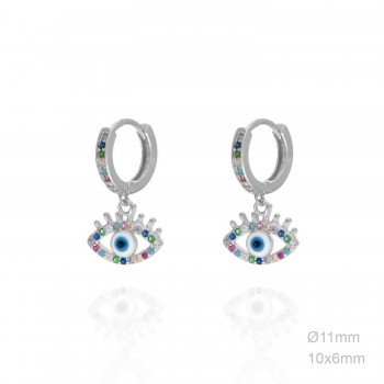 Pendientes Aro Ojo Circ Color