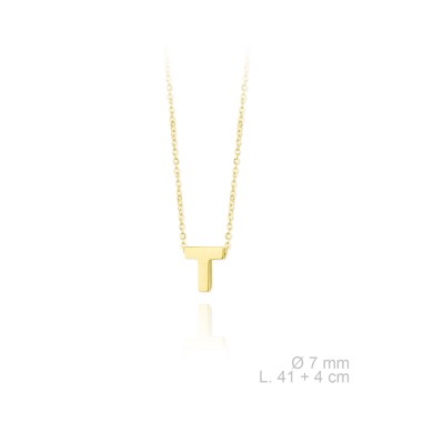 Gargantilla Mini Inicial "T" Dorado