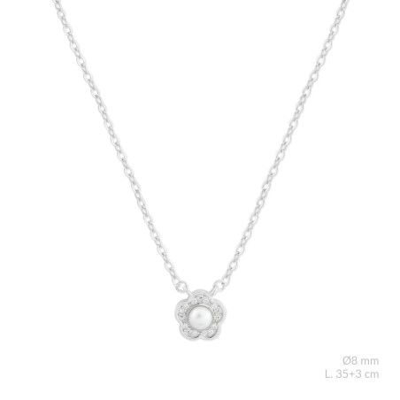 Silver necklace with cubic zirconium