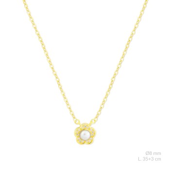 Silver necklace with cubic...