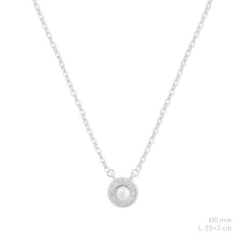 Silver necklace with cubic...