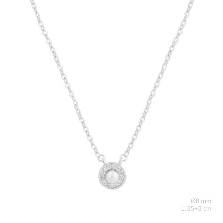 Silver necklace with cubic zirconium
