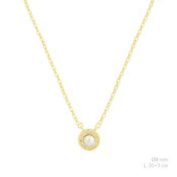 Silver necklace with cubic...