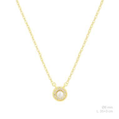 Silver necklace with cubic zirconium