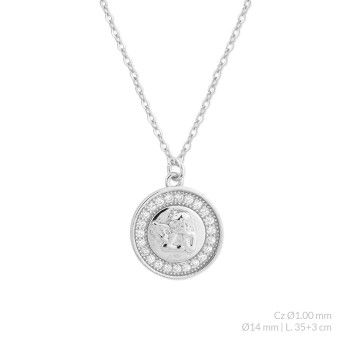 Silver necklace with cubic...