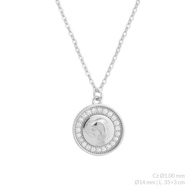 Silver necklace with cubic zirconium