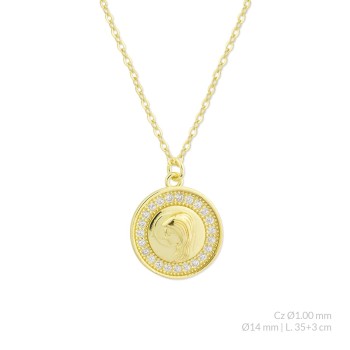 Silver necklace with cubic...