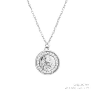 Silver necklace with cubic zirconium