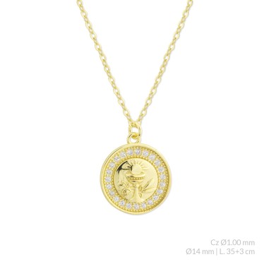 Silver necklace with cubic zirconium