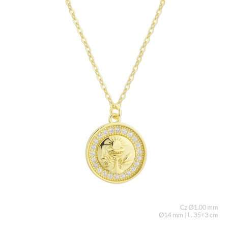 Silver necklace with cubic zirconium