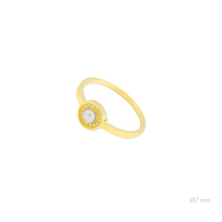 Anel de Prata Esterlina com zircônia