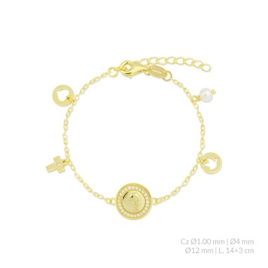 Silver bracelet with cubic zirconium