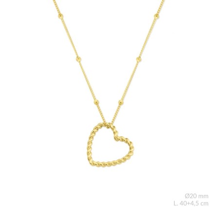 Gargantilla Corazón Cordón Dorada