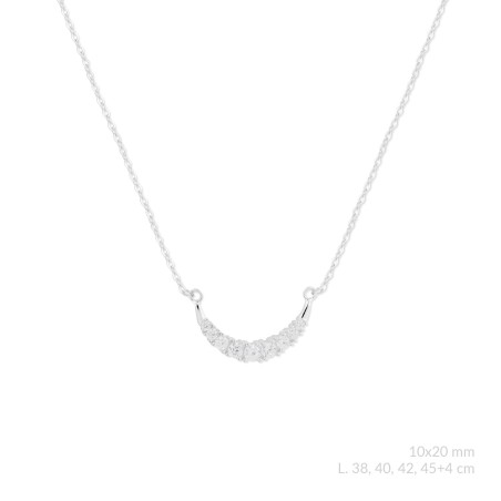 Silver necklace with cubic zirconium
