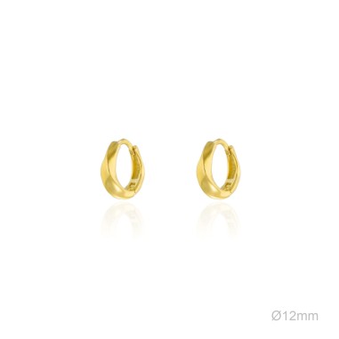 Pendientes Aro Dorado Liso 12mm