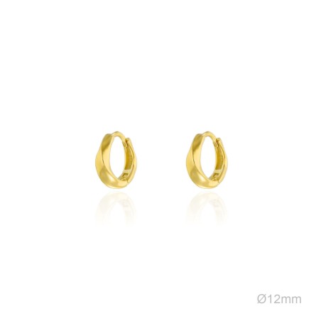 Pendientes Aro Dorado Liso 12mm