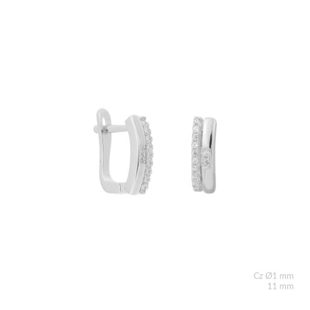 Boucles d'oreilles en Argent avec oxyde de zirconium