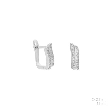 Brincos de Prata Esterlina com zircônia