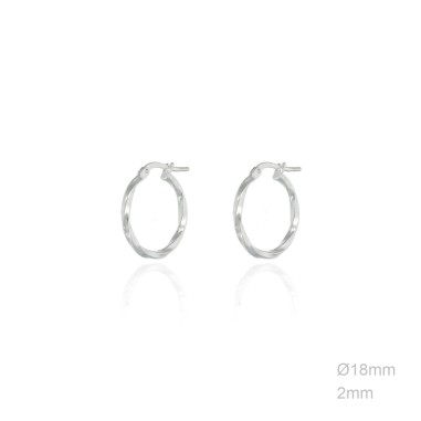 Pendientes Aro Rizado Liso 18mm