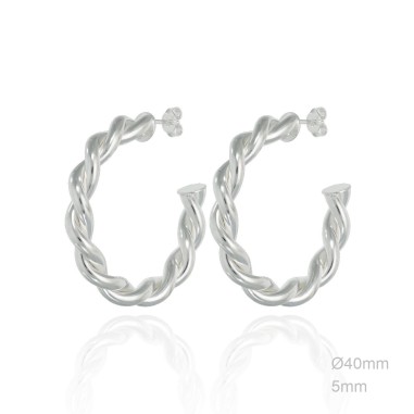 Boucles d'oreilles Argent lisse