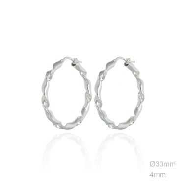 Pendientes Aro Rizado Liso 30mm