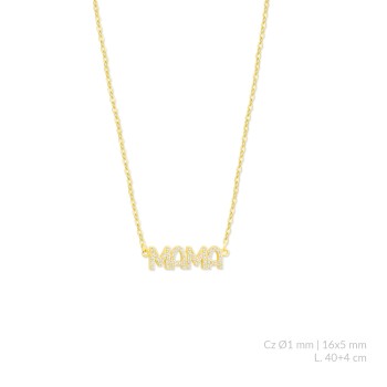 Silver necklace with cubic...