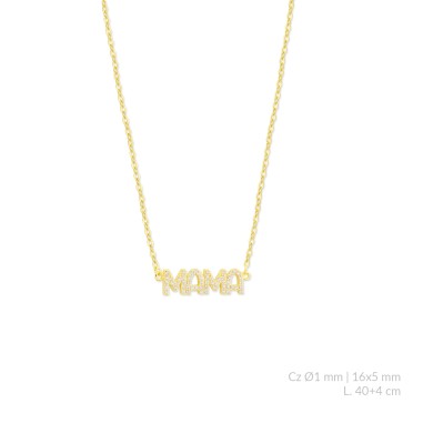 Silver necklace with cubic zirconium