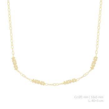 Silver necklace with cubic...