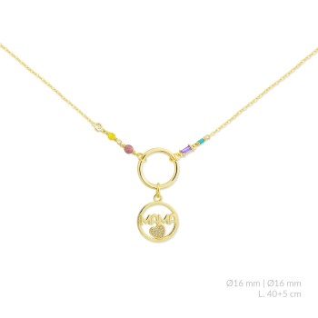 Silver necklace with cubic...