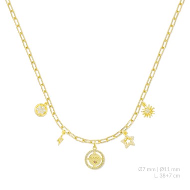 Silver necklace with cubic zirconium