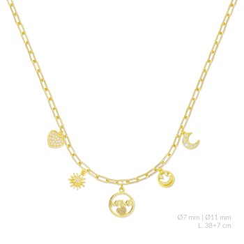 Silver necklace with cubic...