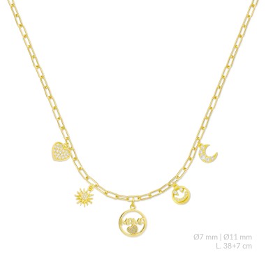 Silver necklace with cubic zirconium