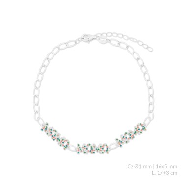 Pulseira de Prata Esterlina com zircônia