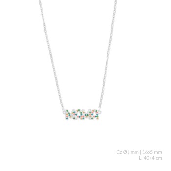 Silver necklace with cubic...