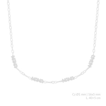 Silver necklace with cubic...