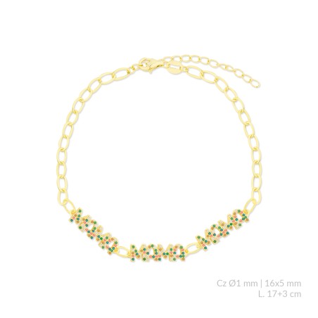 Pulseira de Prata Esterlina com zircônia