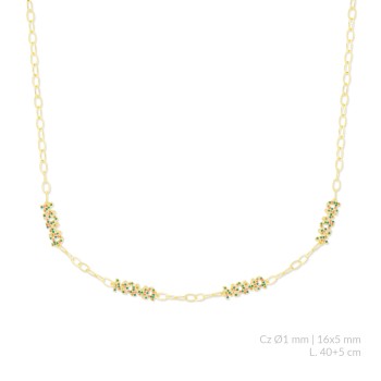 Silver necklace with cubic...