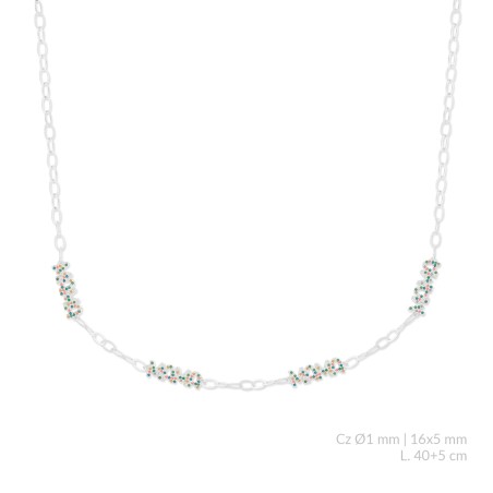 Silver necklace with cubic zirconium