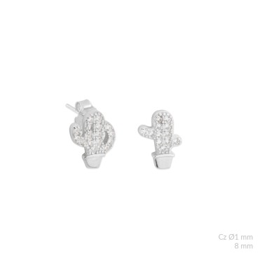 Boucles d'oreilles en Argent avec oxyde de zirconium