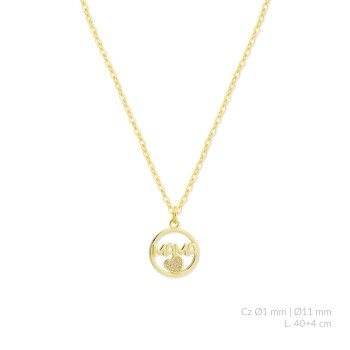 Silver necklace with cubic...